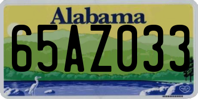 AL license plate 65AZ033
