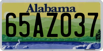 AL license plate 65AZ037