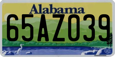 AL license plate 65AZ039