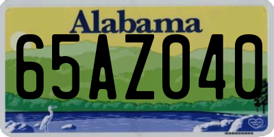 AL license plate 65AZ040