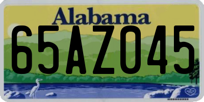 AL license plate 65AZ045