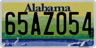 AL license plate 65AZ054