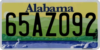 AL license plate 65AZ092