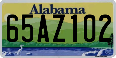 AL license plate 65AZ102