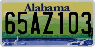 AL license plate 65AZ103