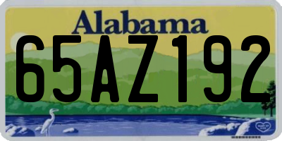 AL license plate 65AZ192