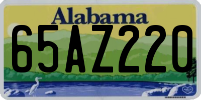 AL license plate 65AZ220