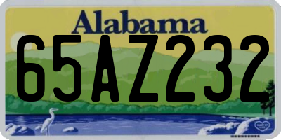 AL license plate 65AZ232