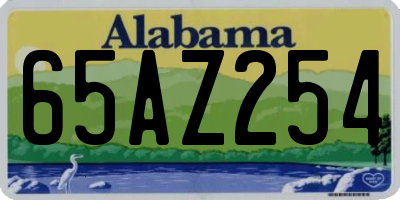 AL license plate 65AZ254