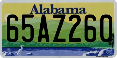 AL license plate 65AZ260