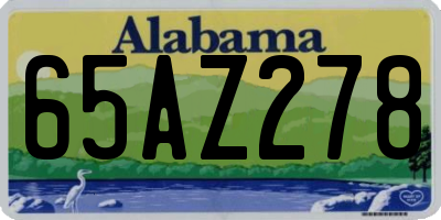 AL license plate 65AZ278
