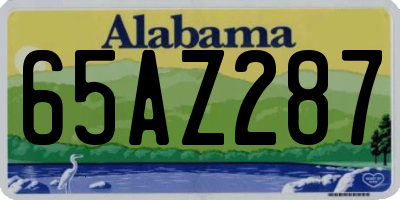 AL license plate 65AZ287