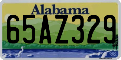 AL license plate 65AZ329