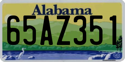 AL license plate 65AZ351