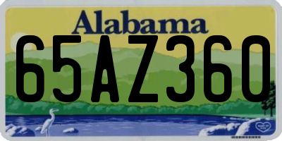 AL license plate 65AZ360