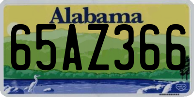 AL license plate 65AZ366