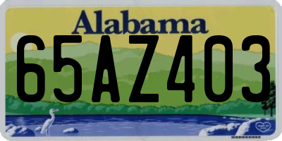AL license plate 65AZ403