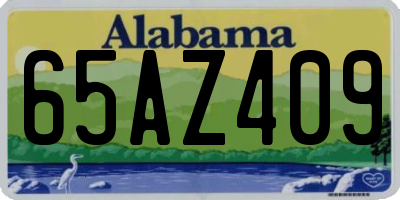 AL license plate 65AZ409