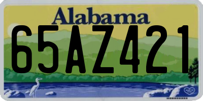 AL license plate 65AZ421