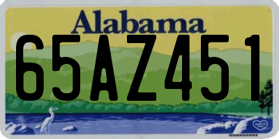 AL license plate 65AZ451