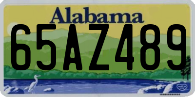 AL license plate 65AZ489