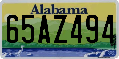 AL license plate 65AZ494
