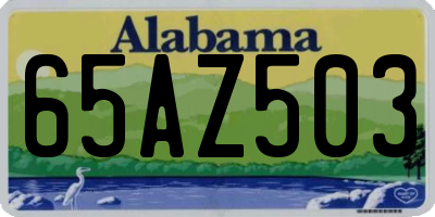 AL license plate 65AZ503