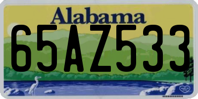 AL license plate 65AZ533