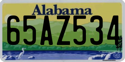 AL license plate 65AZ534