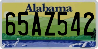 AL license plate 65AZ542