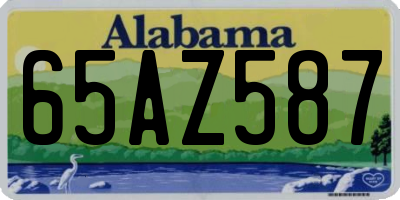 AL license plate 65AZ587