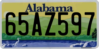 AL license plate 65AZ597