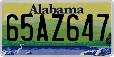 AL license plate 65AZ647