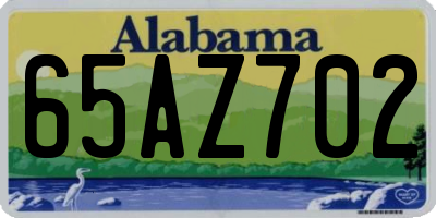 AL license plate 65AZ702
