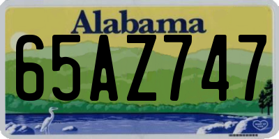 AL license plate 65AZ747