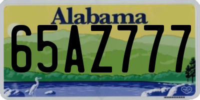 AL license plate 65AZ777