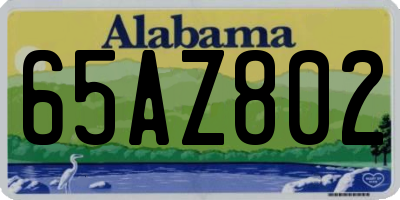 AL license plate 65AZ802