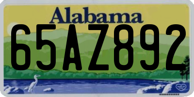 AL license plate 65AZ892