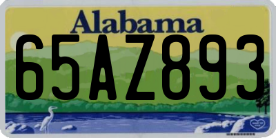 AL license plate 65AZ893
