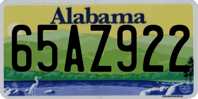 AL license plate 65AZ922