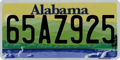 AL license plate 65AZ925