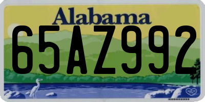 AL license plate 65AZ992