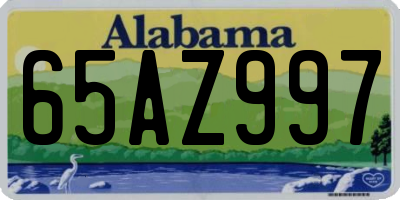 AL license plate 65AZ997