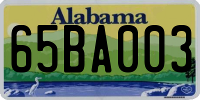 AL license plate 65BA003