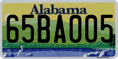 AL license plate 65BA005
