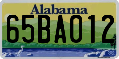 AL license plate 65BA012