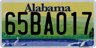 AL license plate 65BA017