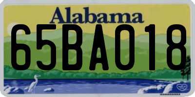 AL license plate 65BA018