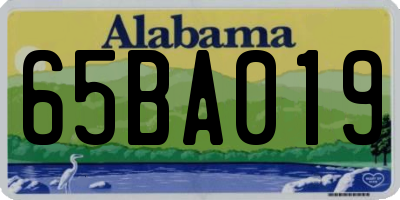AL license plate 65BA019