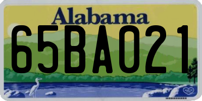 AL license plate 65BA021